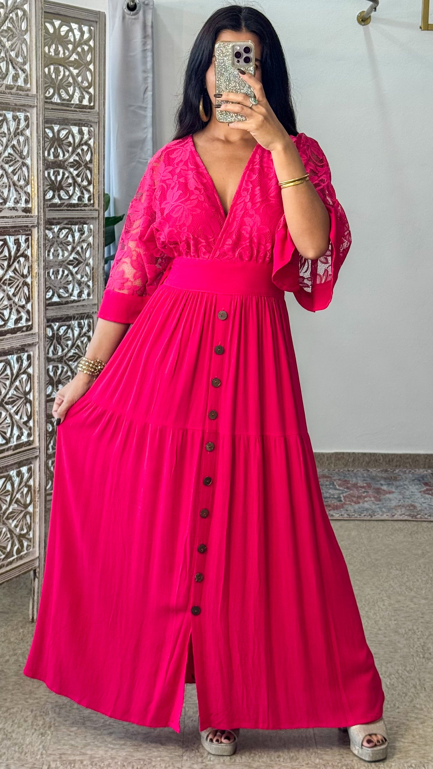 Astraea Maxi Dress- Fushia
