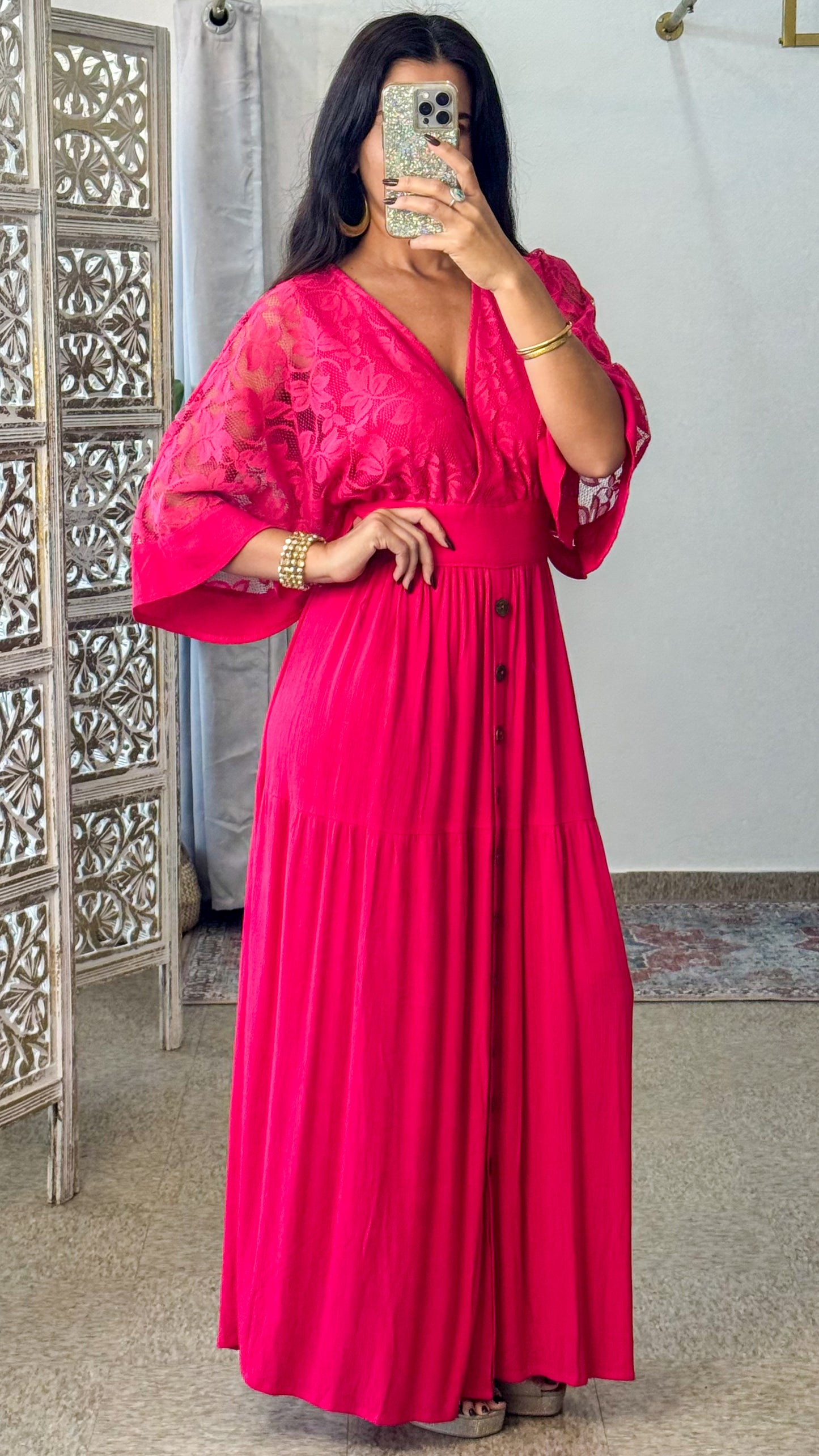 Astraea Maxi Dress- Fushia