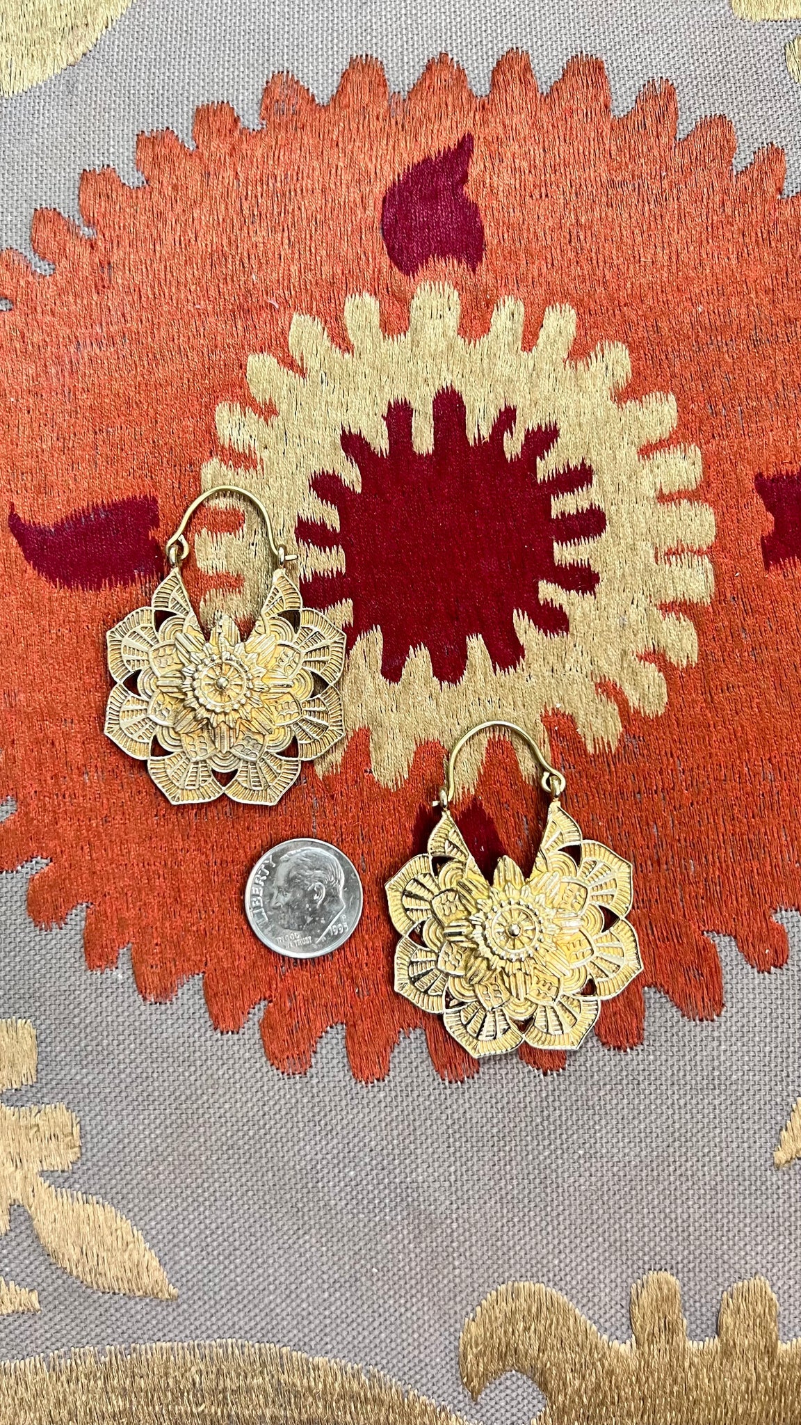 Mandala Brass Earrings