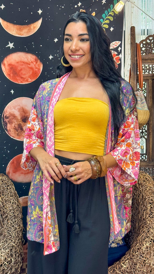 Boho Short Kimono