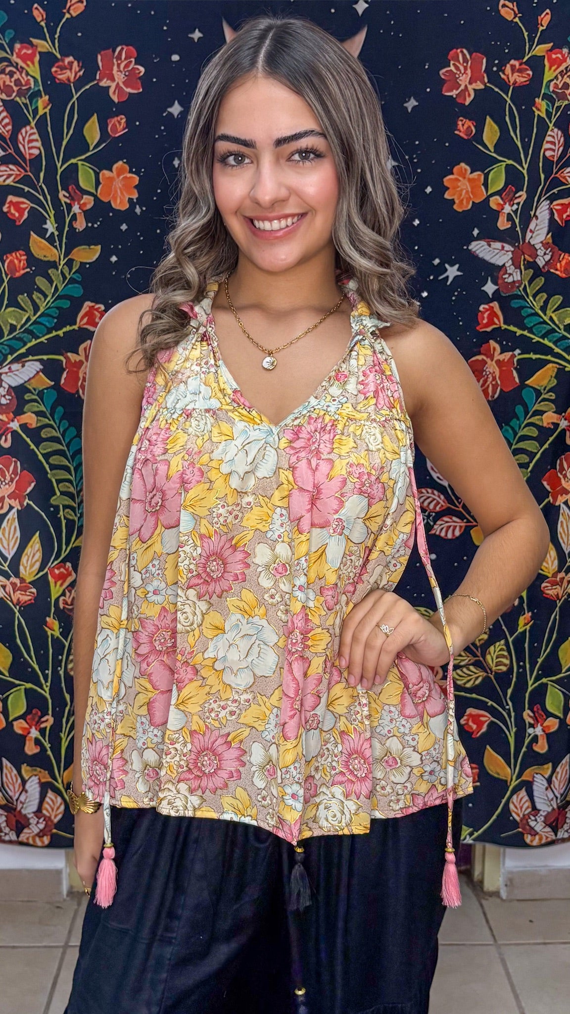 Ruffle Neck Top