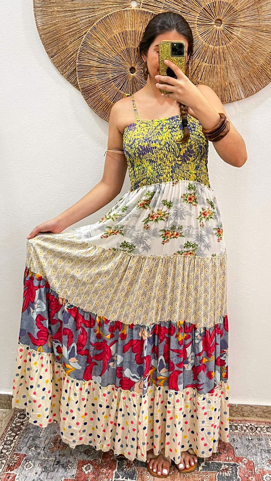 Bella Patchwork Maxi Dress