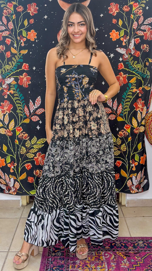 Bella Patchwork Maxi Dress