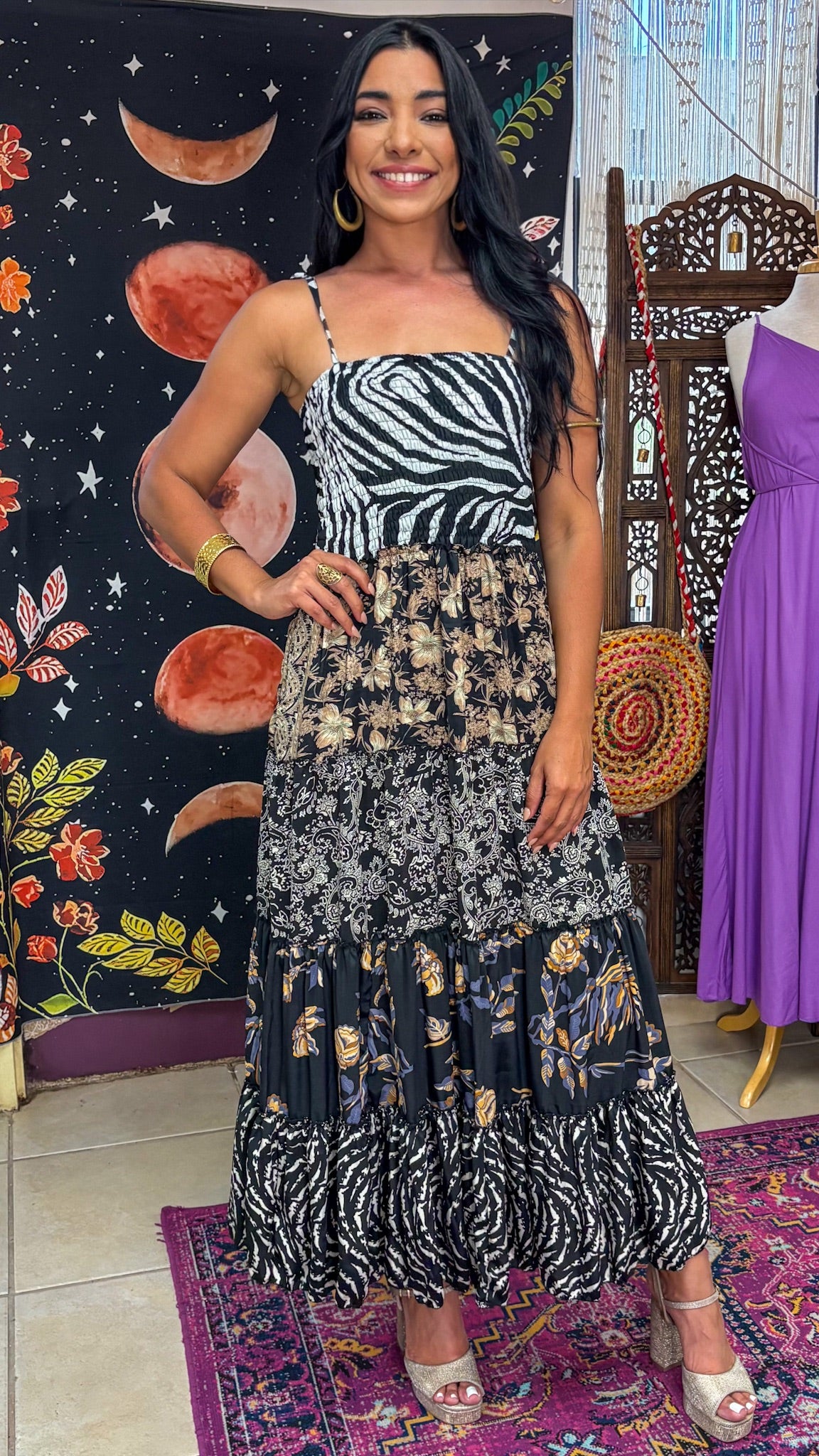 Damage Bella Patchwork Maxi Dress