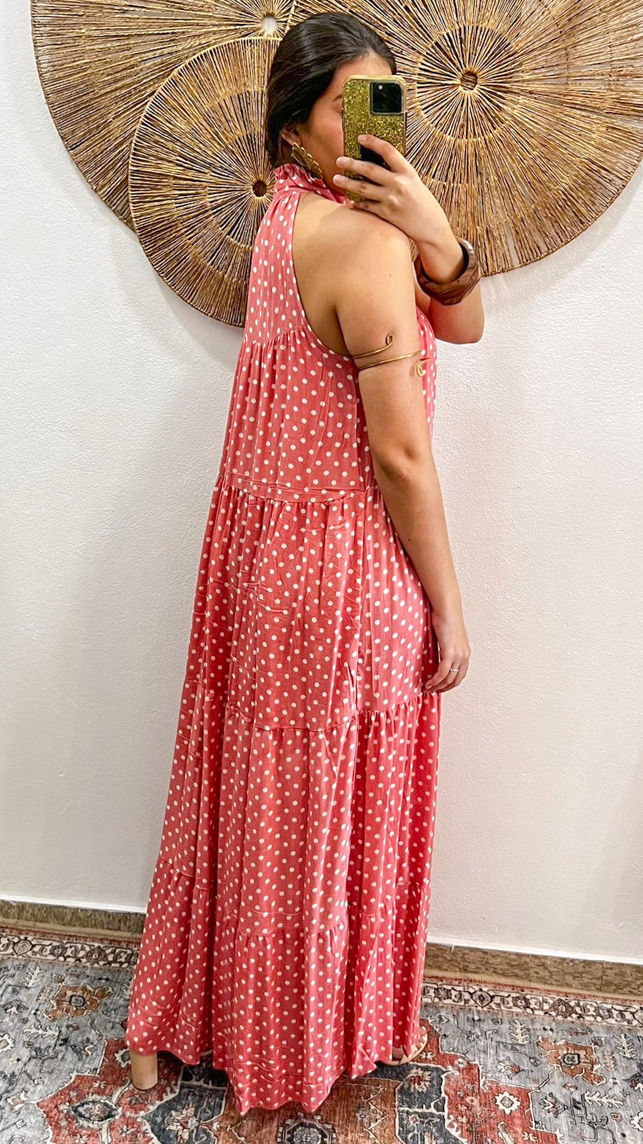 Ruffle Neck Maxi Dress