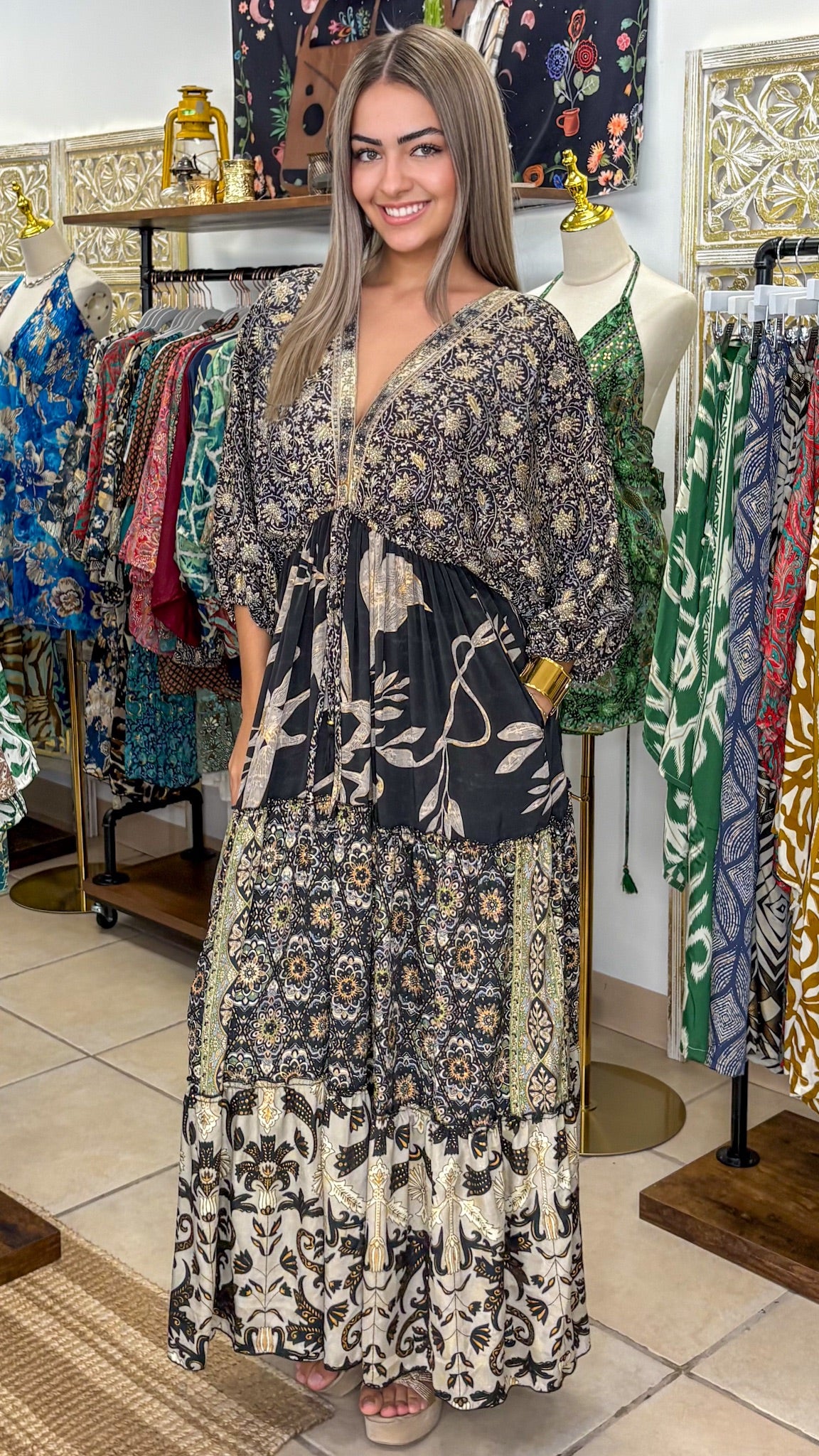 Nelly Patchwork Maxi Dress