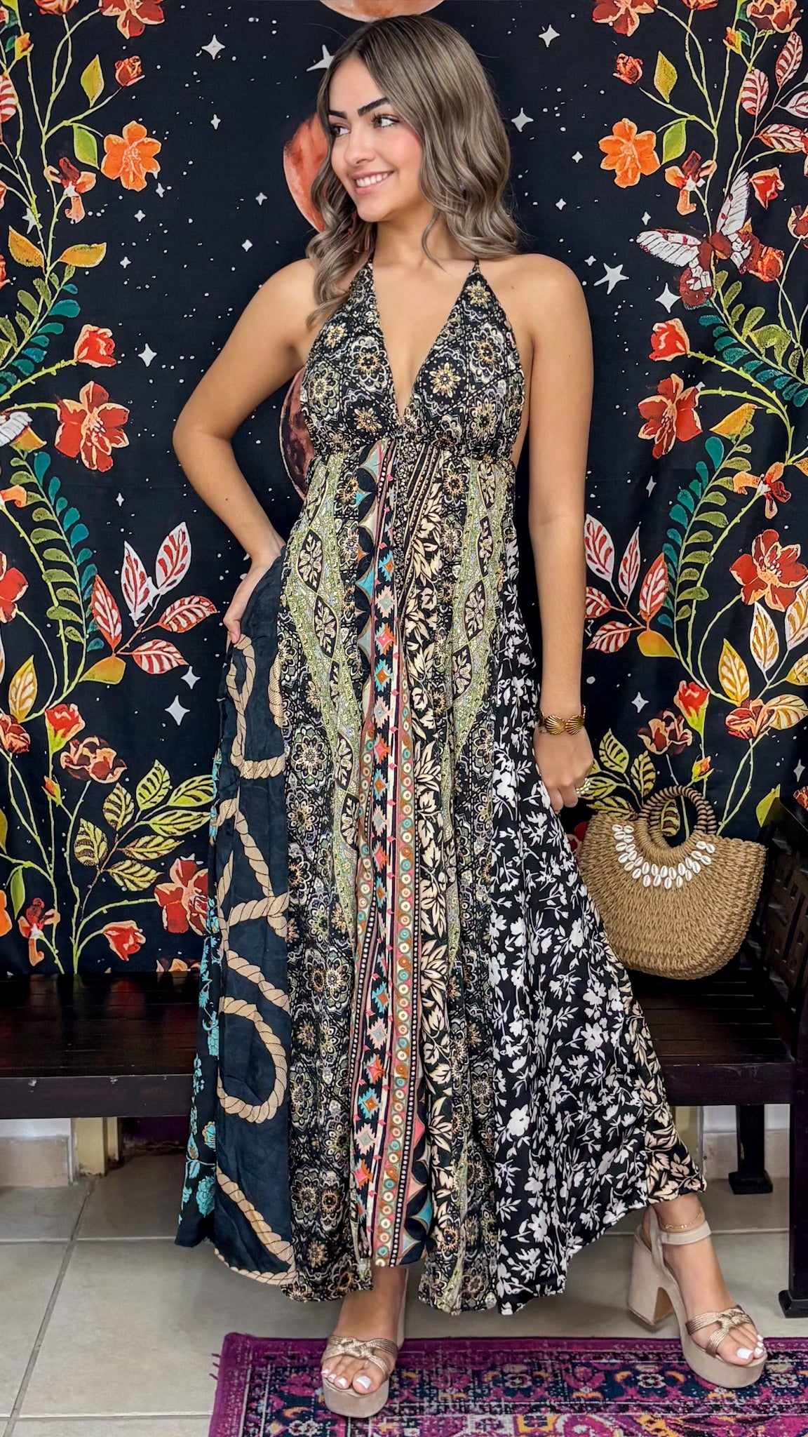 Boho Back Patchwork Dress