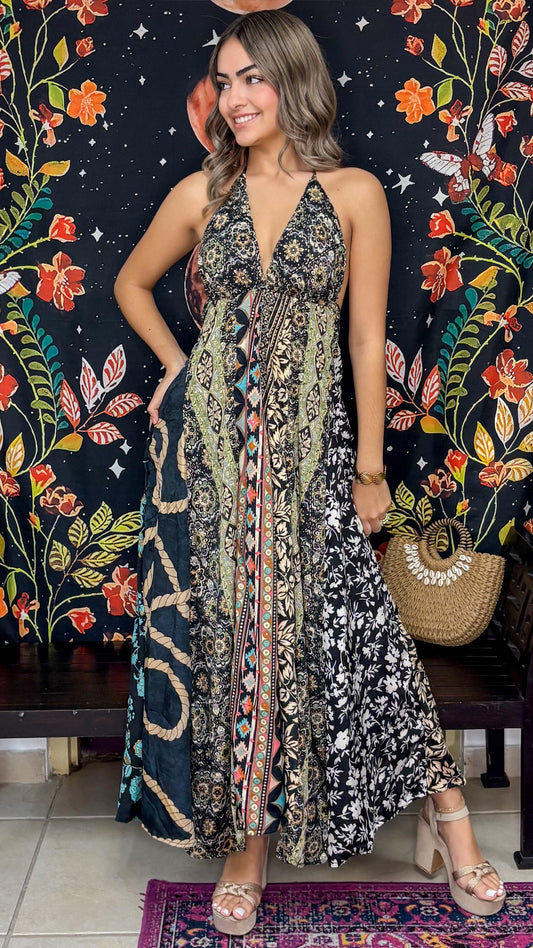 Boho Back Patchwork Dress
