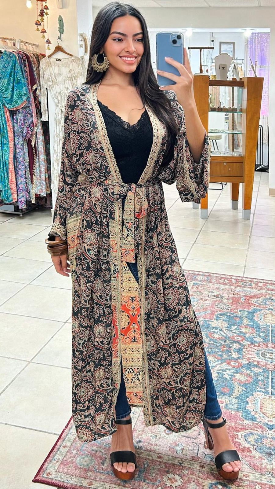 Boho Long Kimono