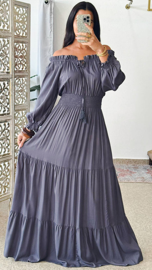 Daeva Maxi Dress-Gray
