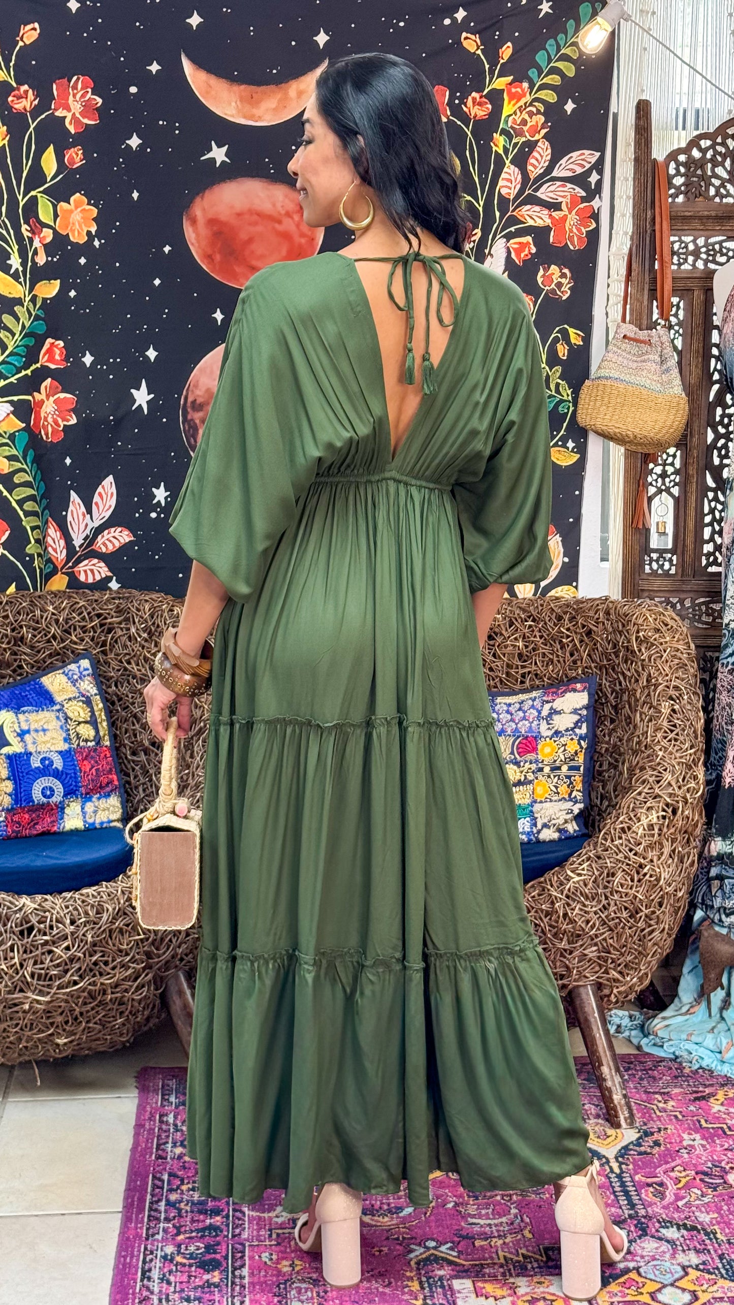 Nelly Maxi Dress-Olive