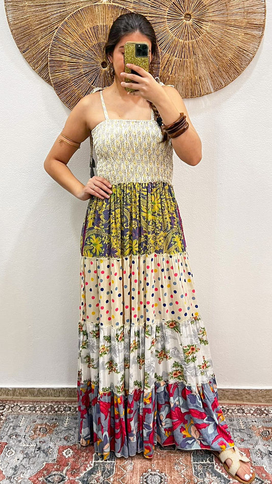 Bella Patchwork Maxi Dress