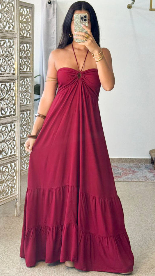 Damage Valeska Dress-Wine