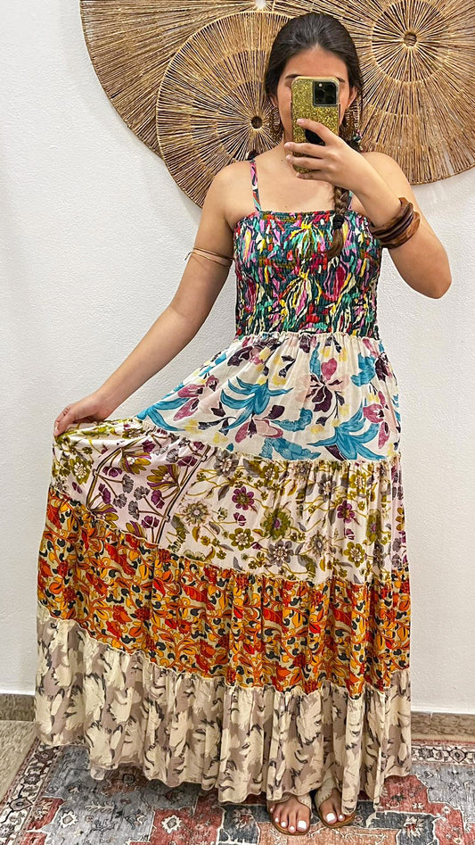 Bella Patchwork Maxi Dress