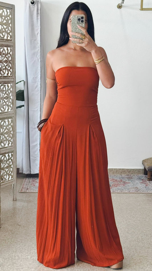 Caelum Jumpsuit-Terracotta