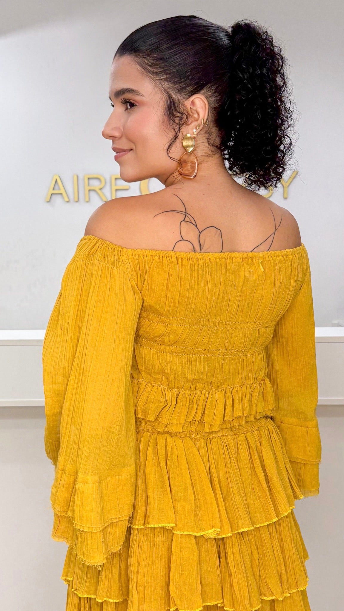 Caroline Top-Mustard