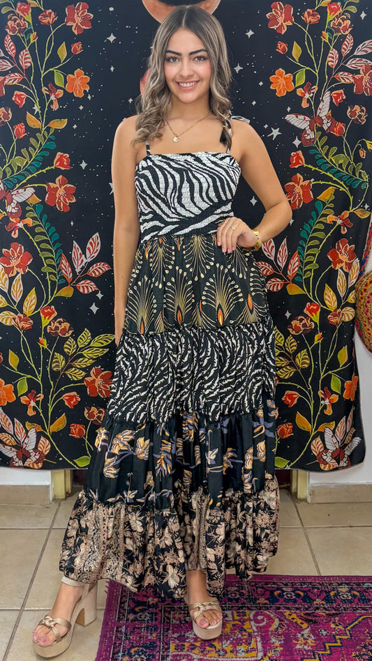 Bella Patchwork Maxi Dress