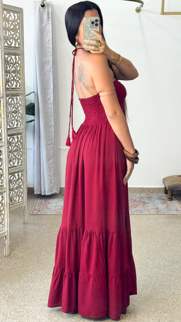 Damage Valeska Dress-Wine