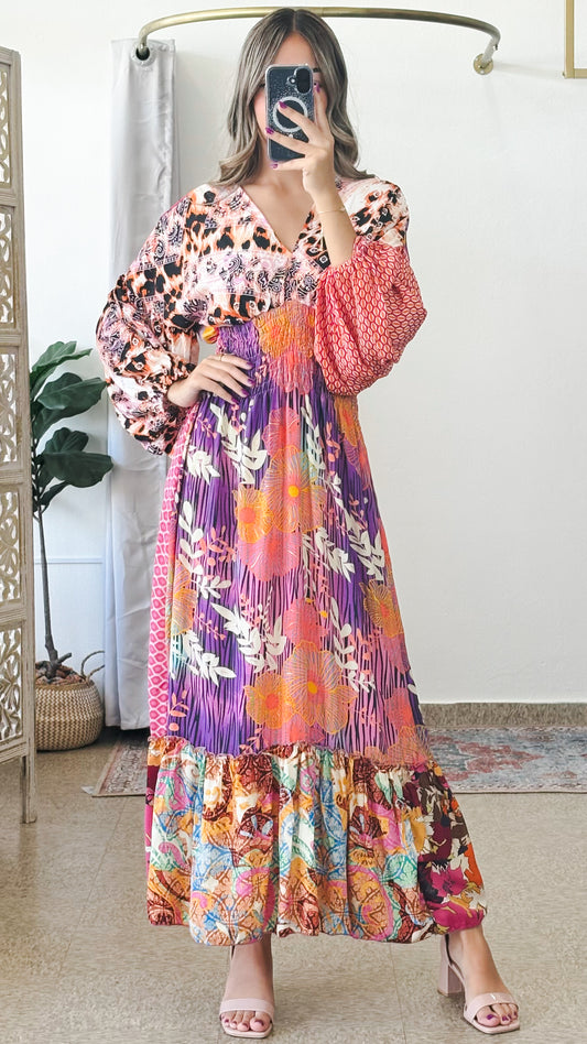 Ahvi Patchwork Maxi Dress