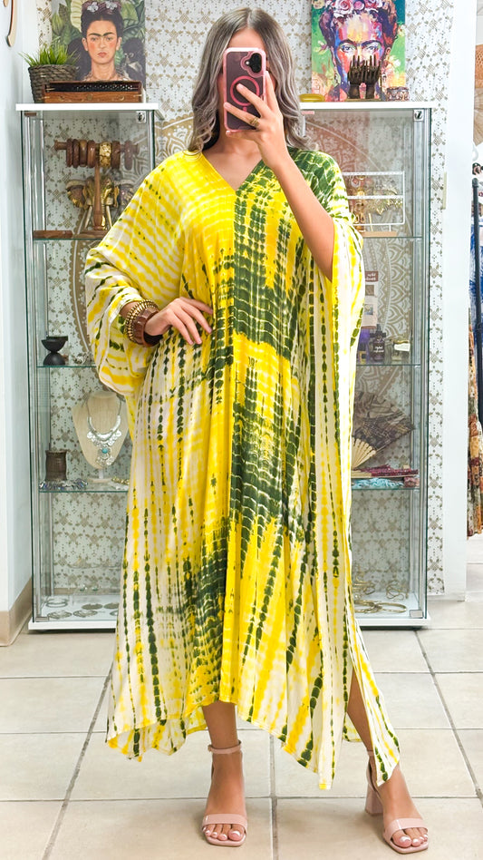 Soraia Kaftan Dress-Yellow