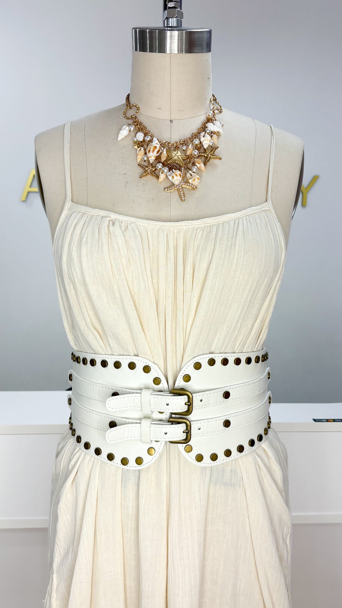 Peru Studded Double-Buckle Belt