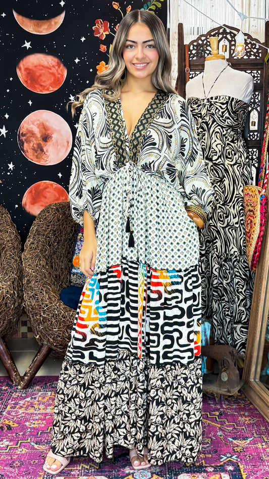 Nelly Patchwork Maxi Dress