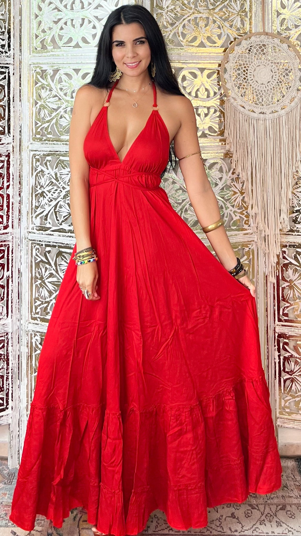 Vibrant Dress- Red