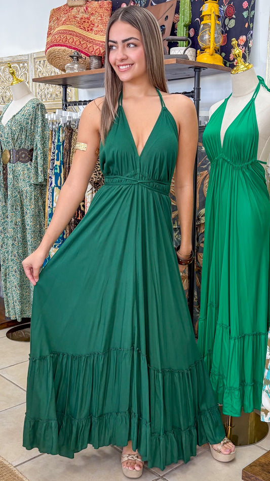 Bohemian Dress-Olive