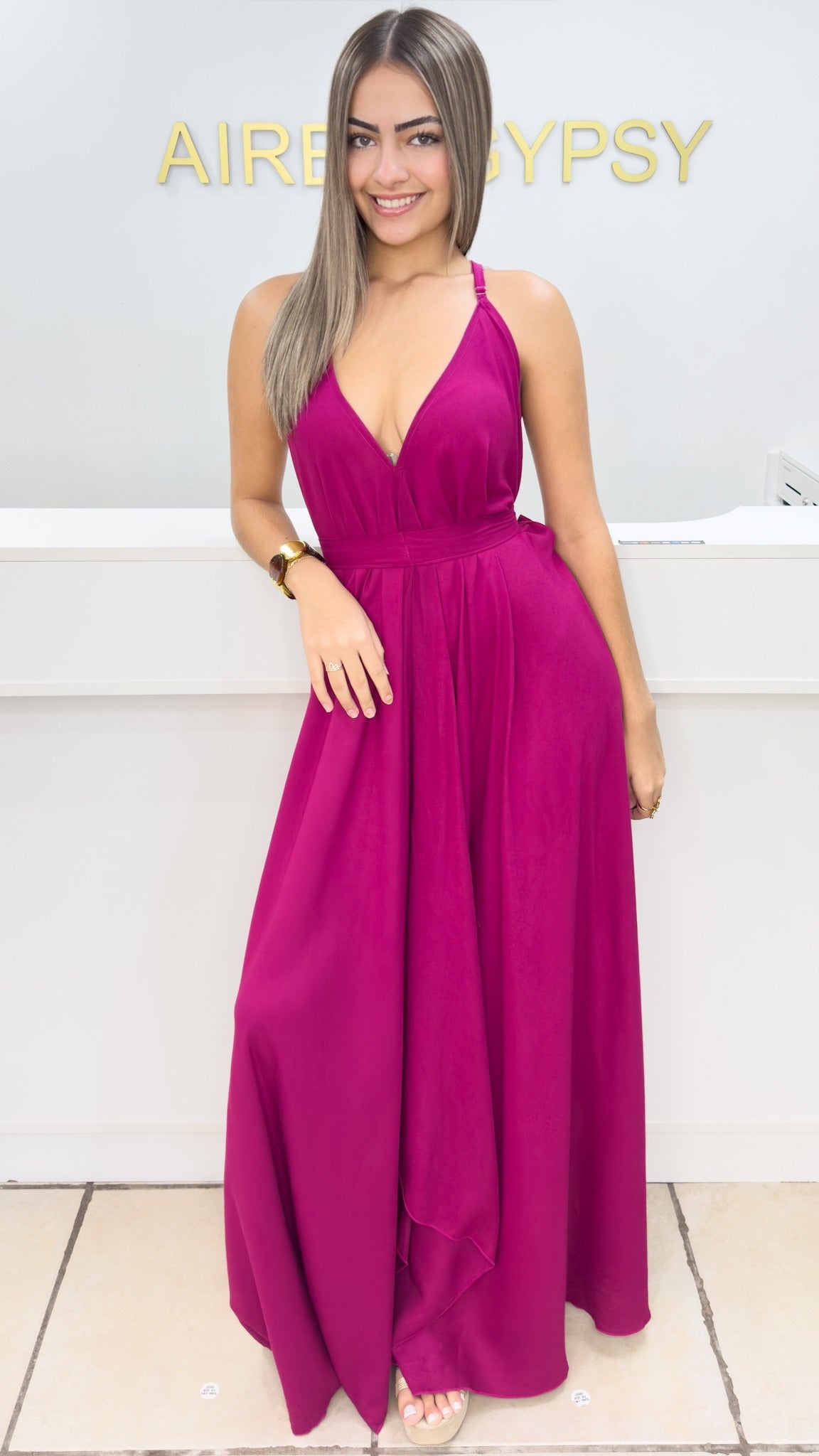 Beach Love Maxi Dress-Magenta
