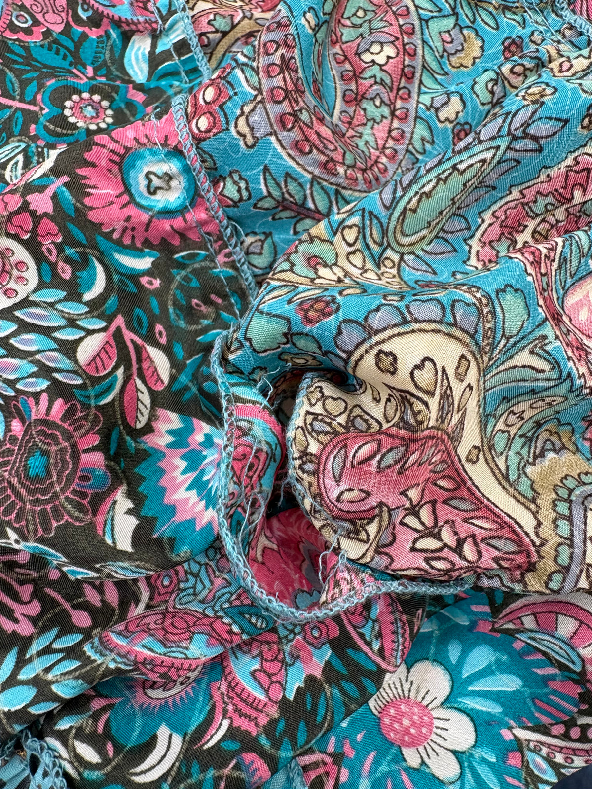 Damage Peasant Patchwork Dress