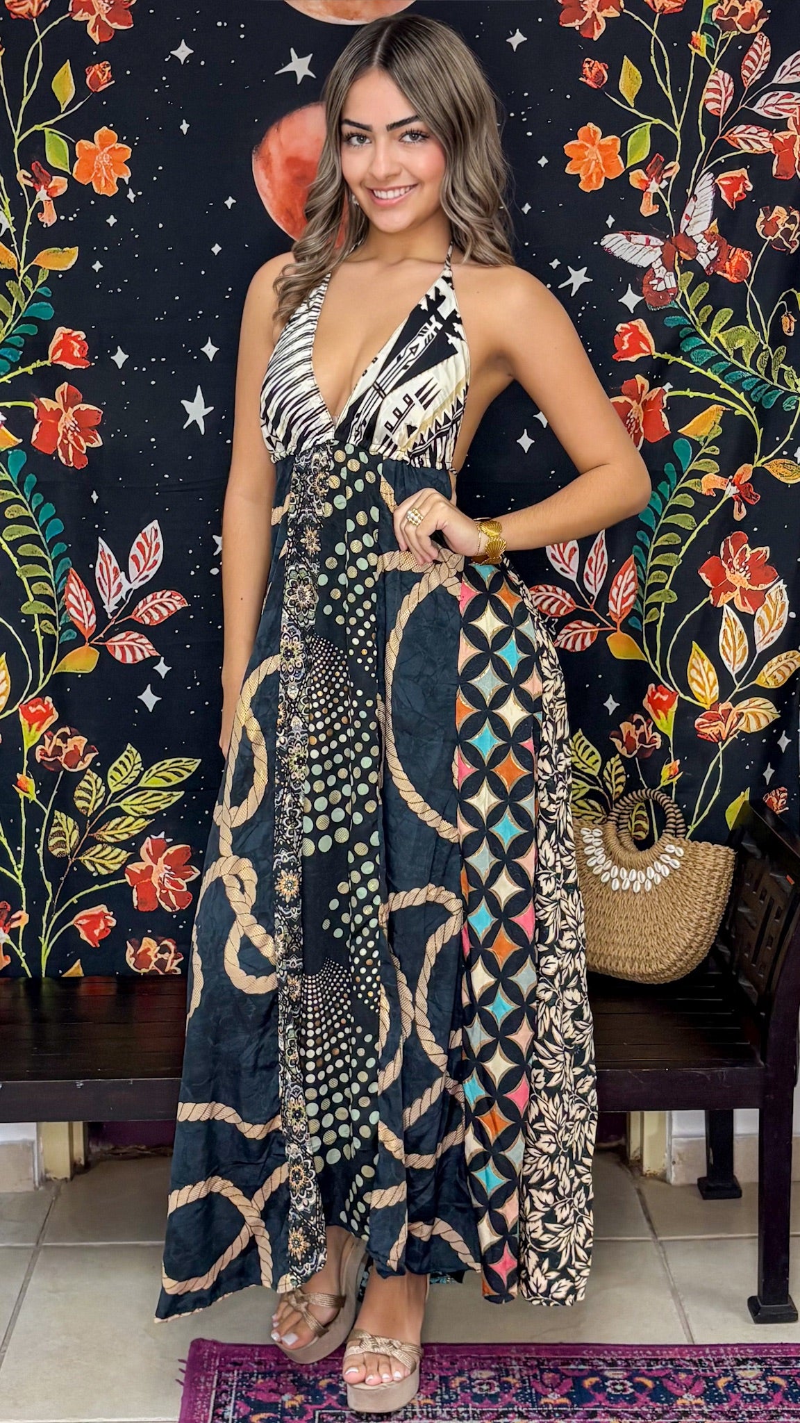Boho Back Patchwork Dress
