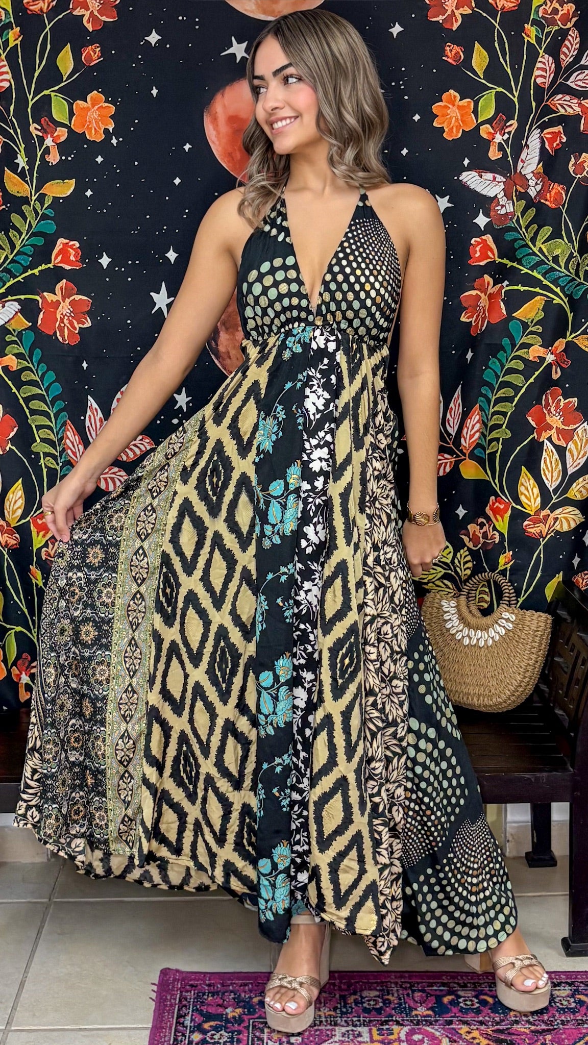 Boho Back Patchwork Dress