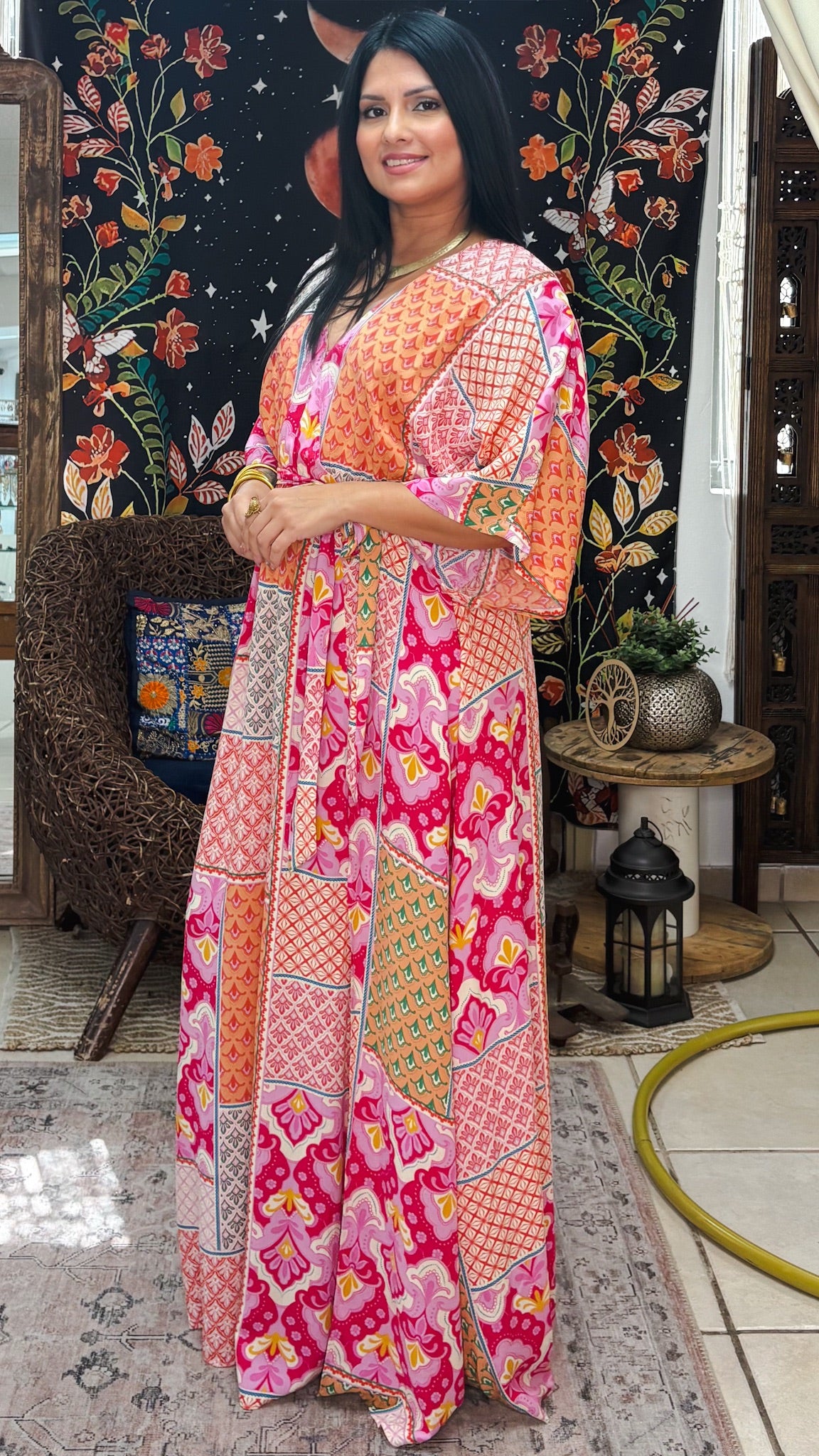 Delilah Maxi Dress-Fuchsia Pink