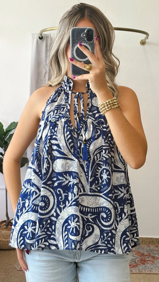 Ruffle Neck Top
