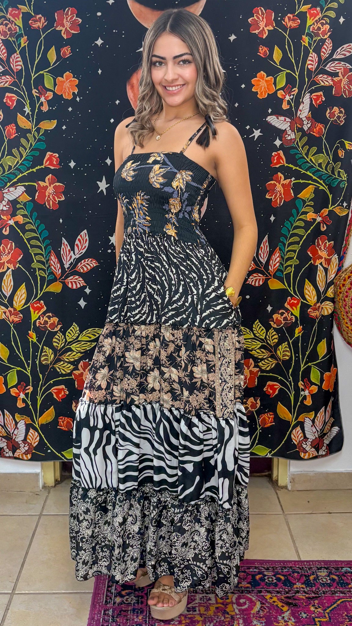 Bella Patchwork Maxi Dress