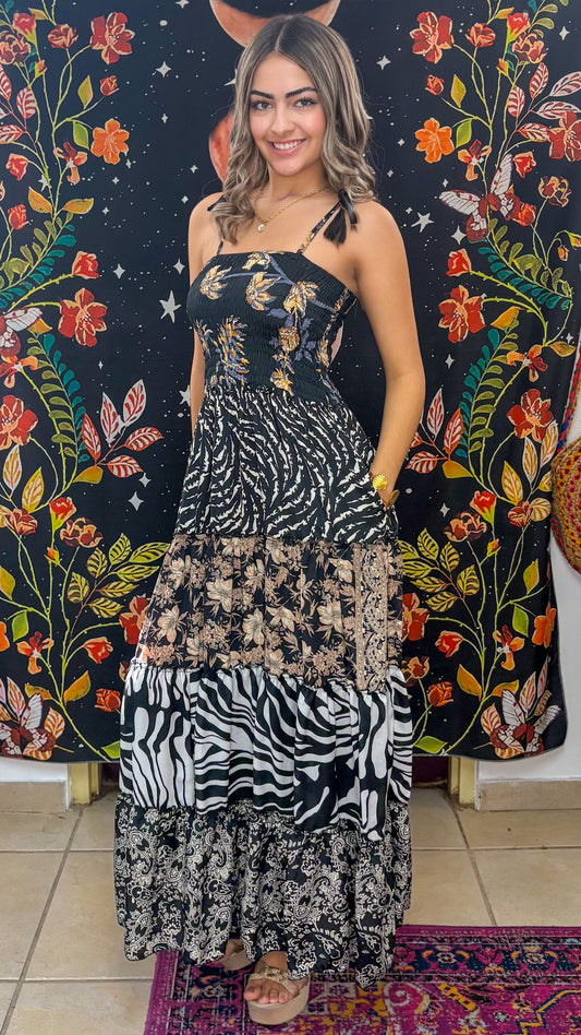 Bella Patchwork Maxi Dress