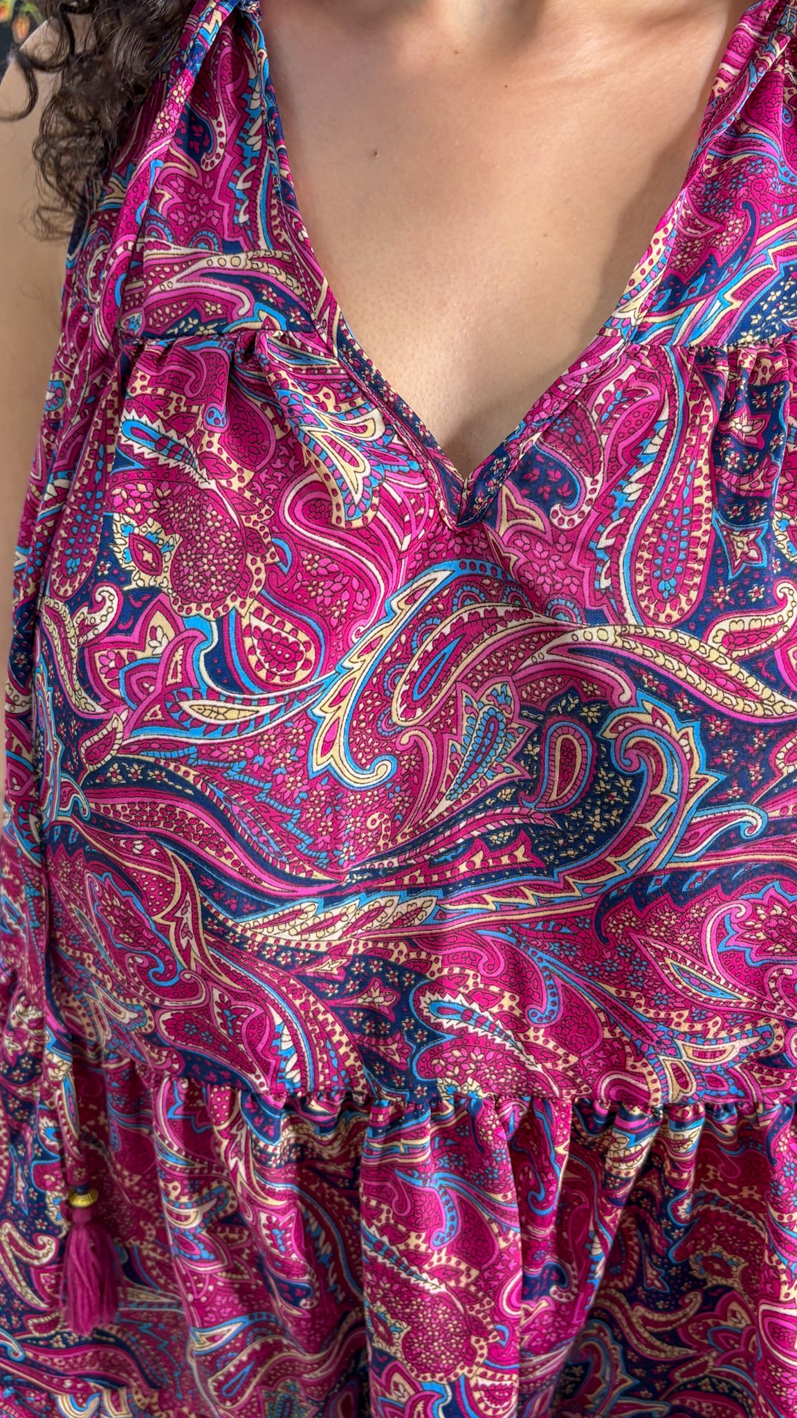 Ruffle Neck Short Dress