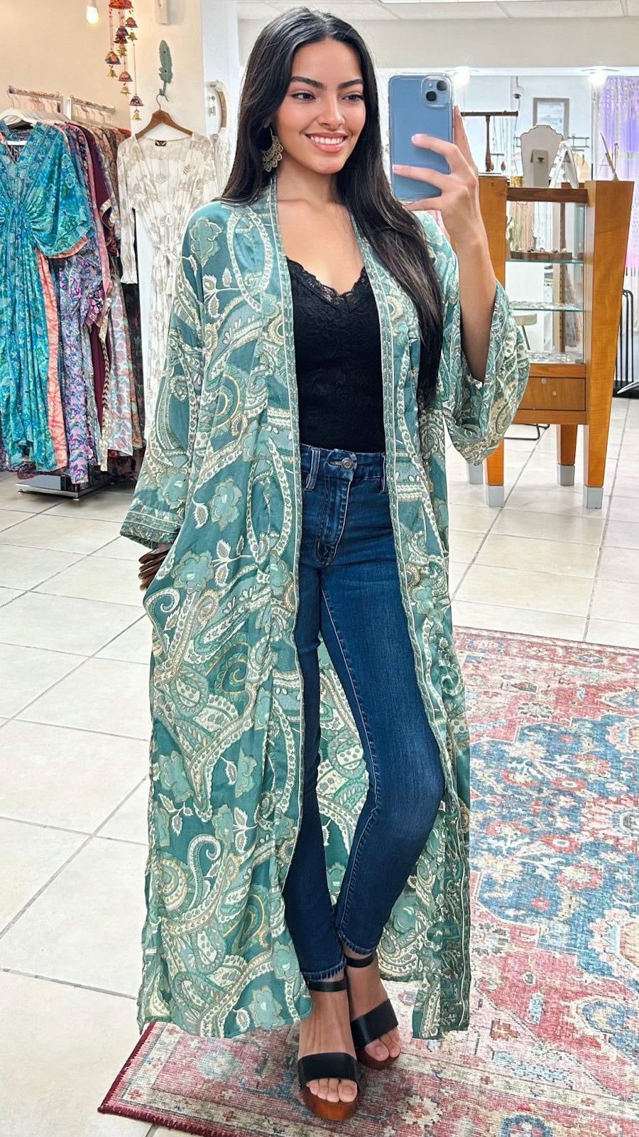 Boho Long Kimono