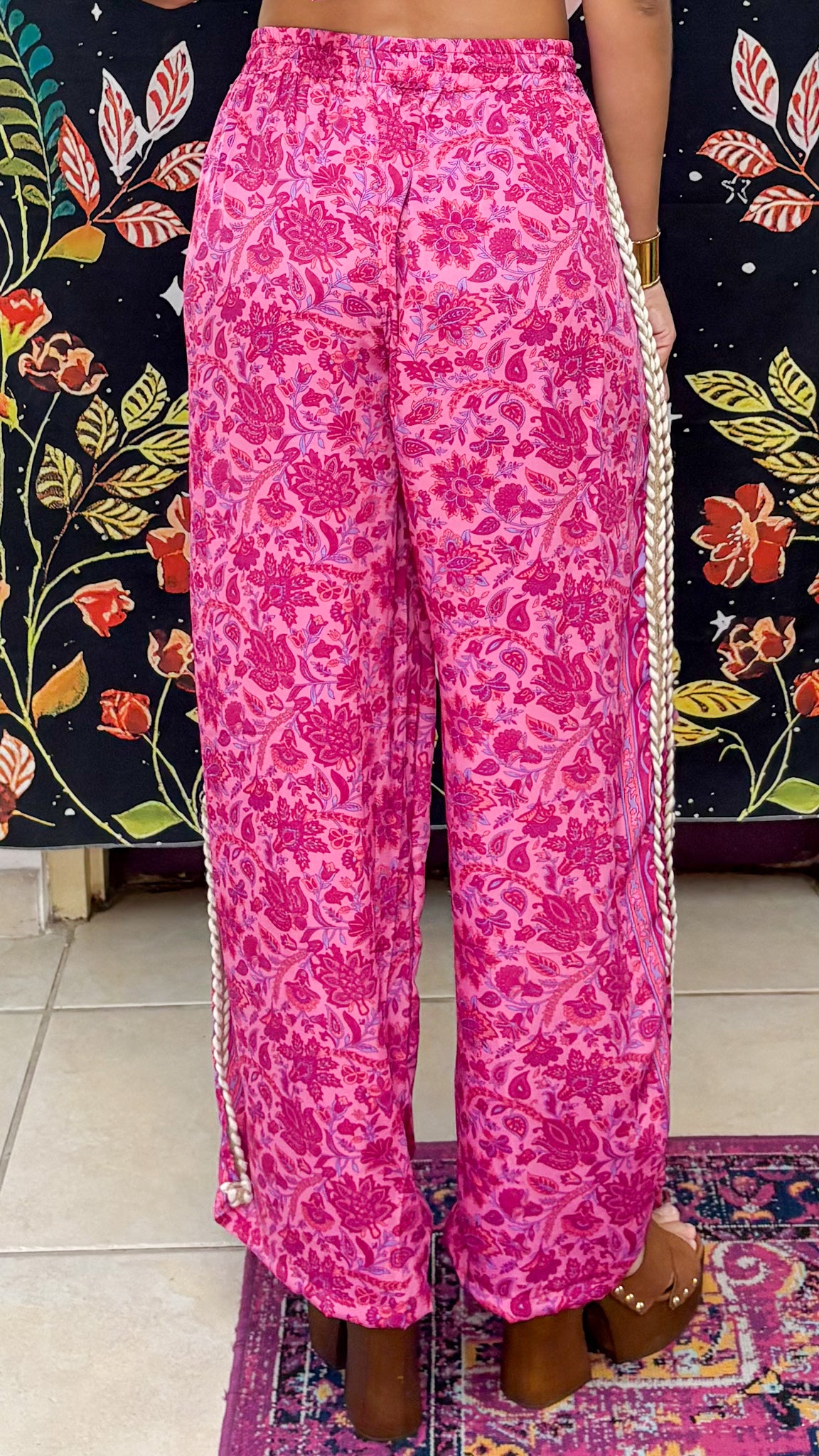 Boho Paisley Side-Slit Pants