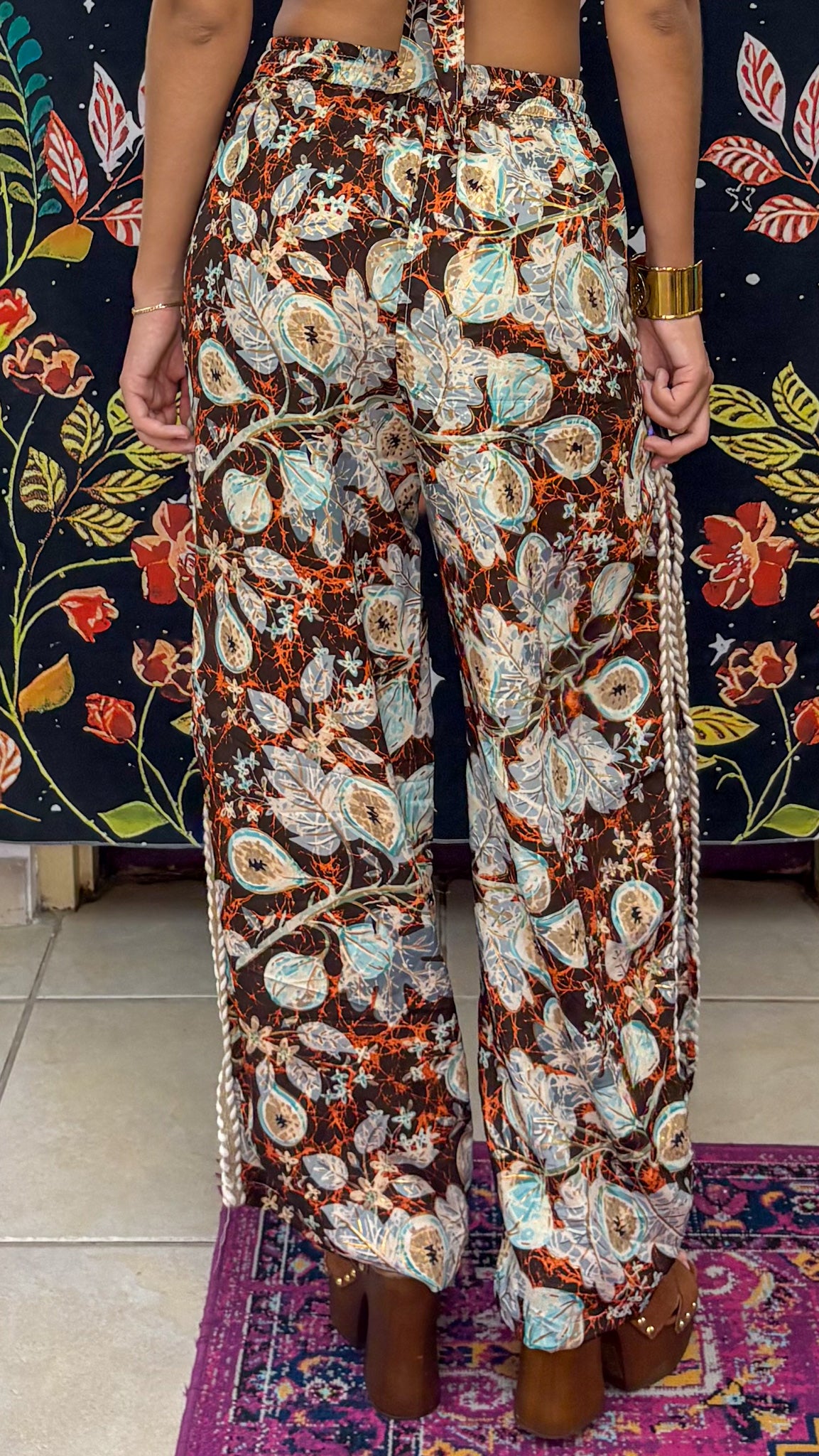 Boho Paisley Side-Slit Pants