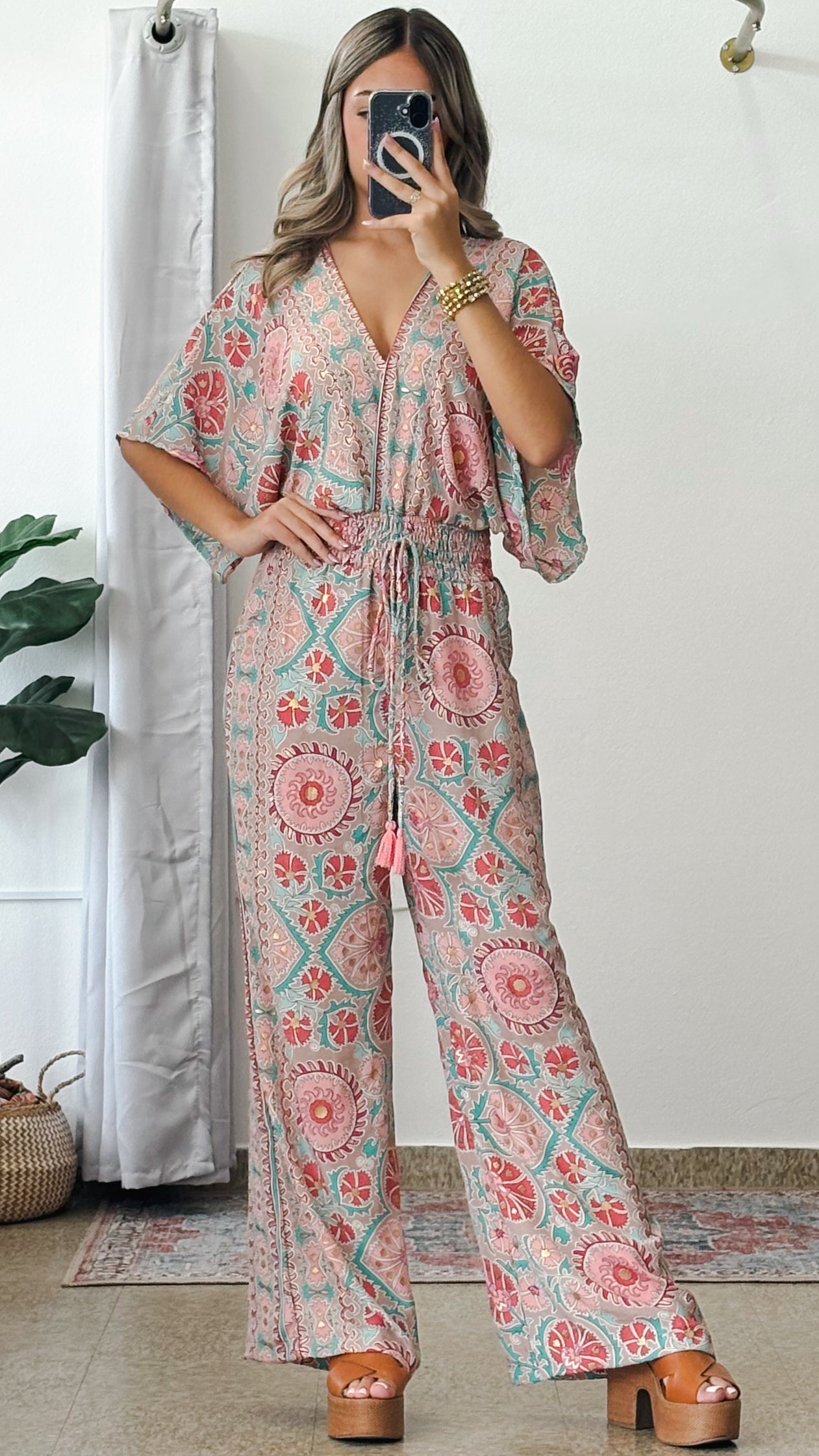 Ladies Jumpsuit Band Of Gypsies Jumpsuit Gypsies Floral Split Leg