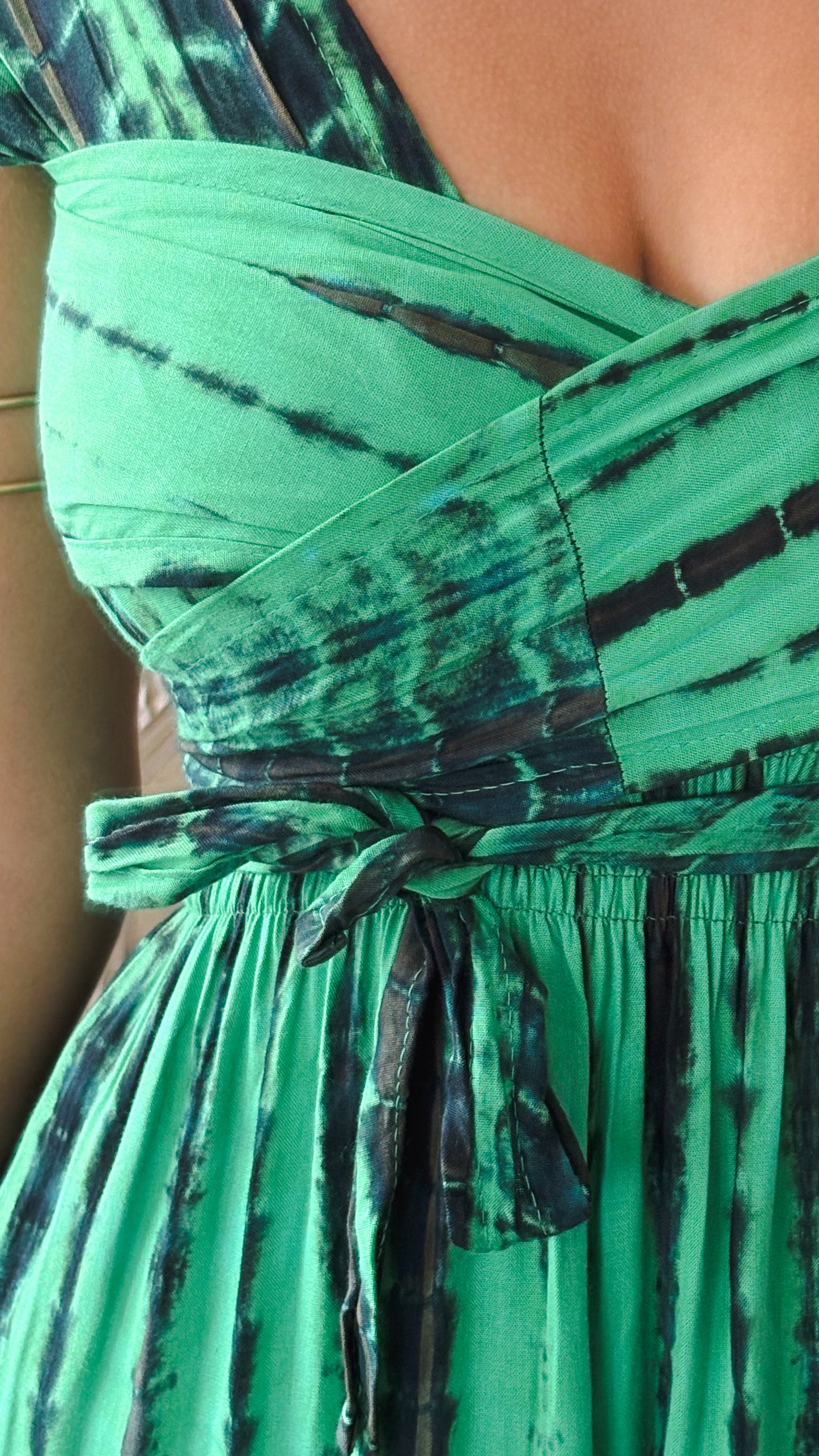 Convertible Maxi Dress-Green