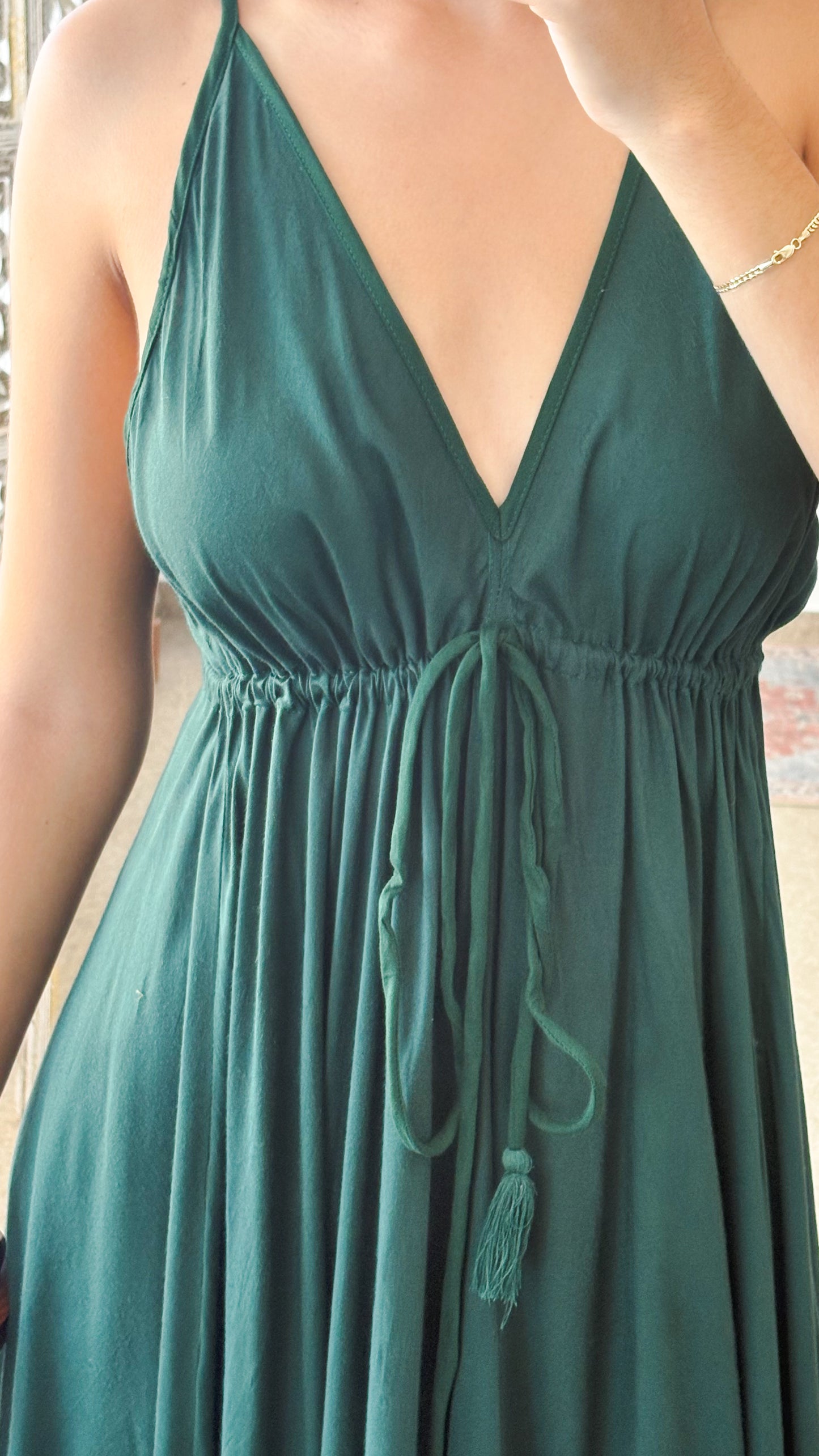 Amazing Ruffle Dress-Emerald