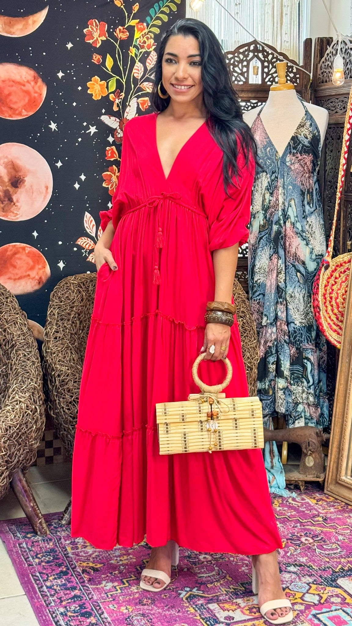 Nelly Maxi Dress-Red