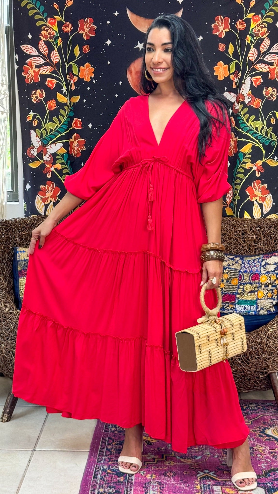 Nelly Maxi Dress-Red