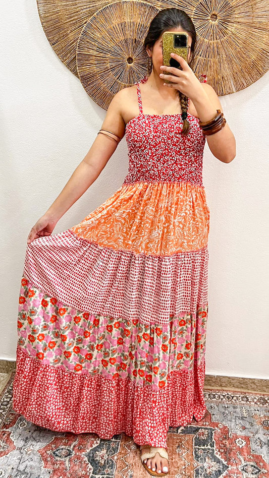 Bella Patchwork Maxi Dress