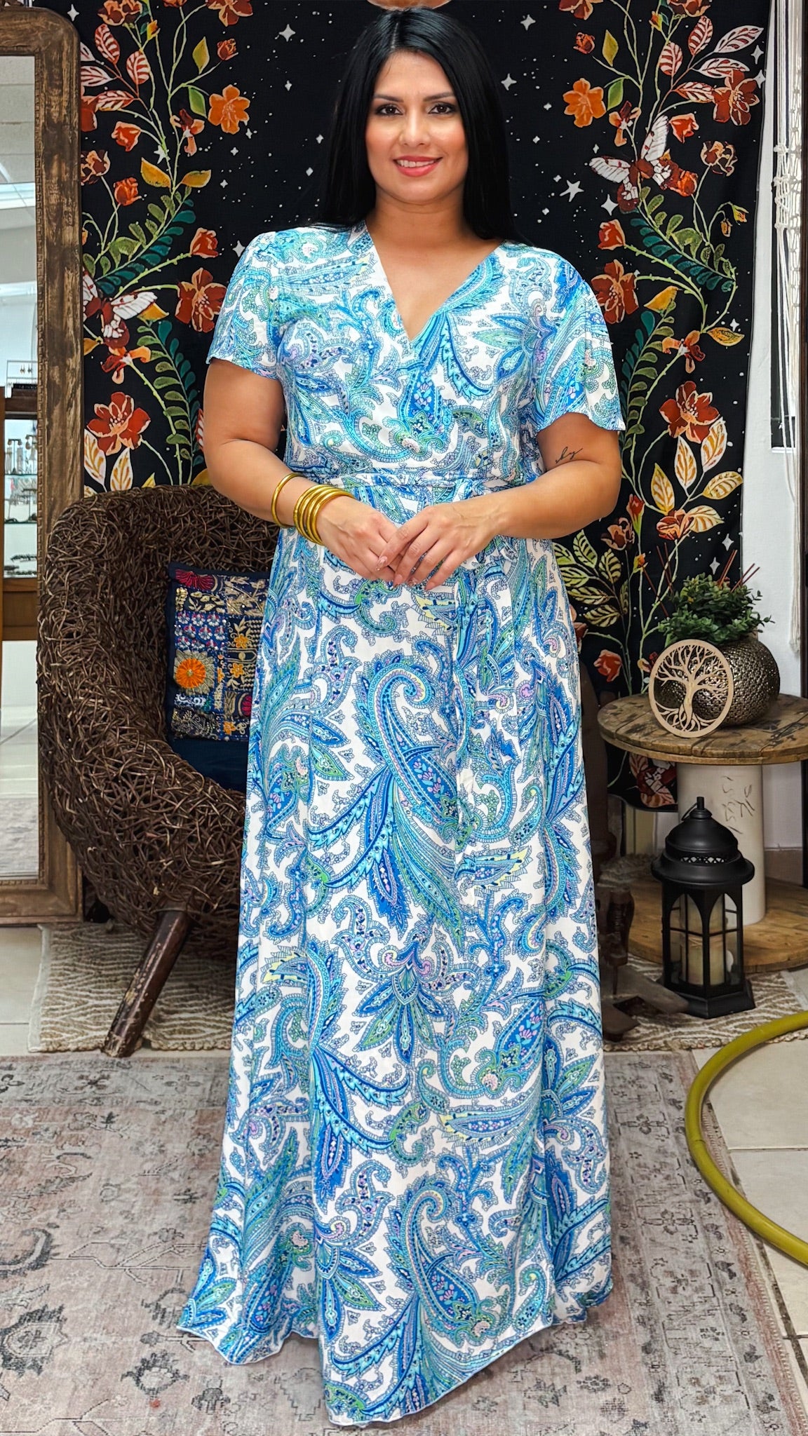 Elowen Wrap-Around Dress-Skye Blue
