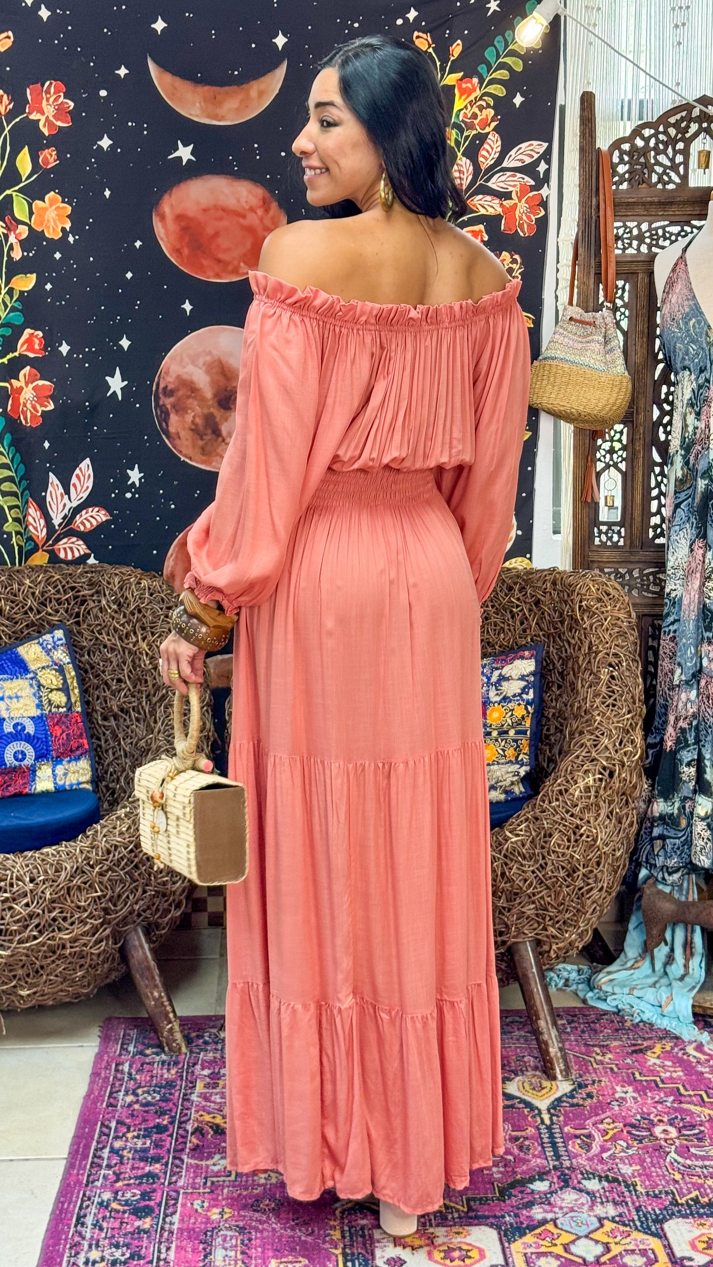 Daeva Maxi Dress-Coral