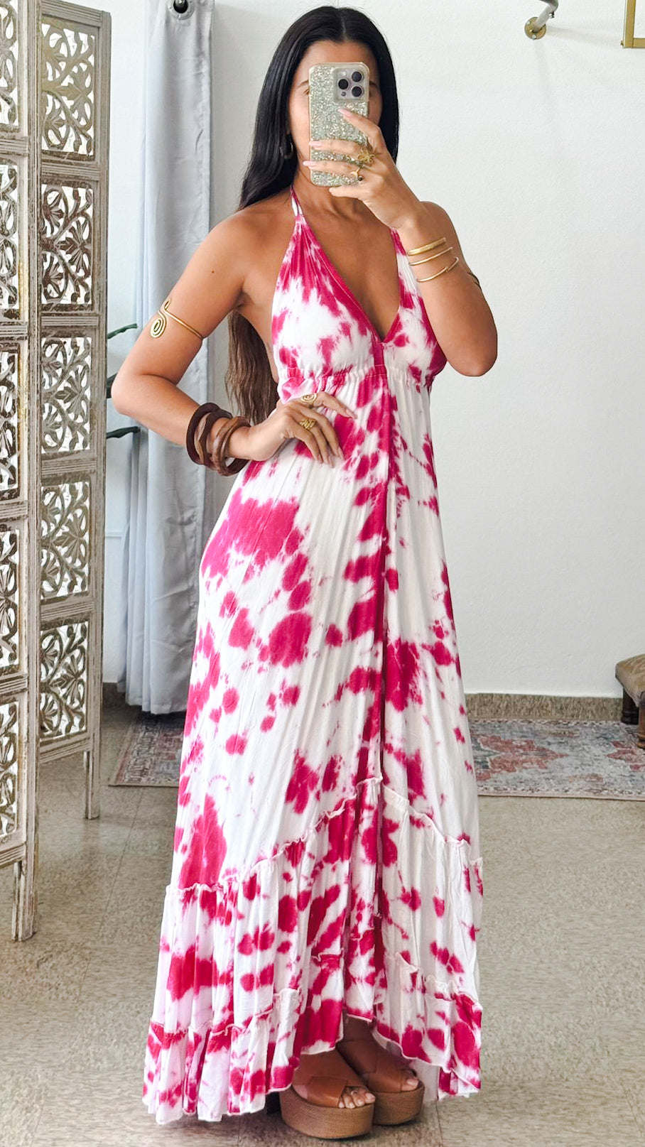 Bohemian Dress-Pink