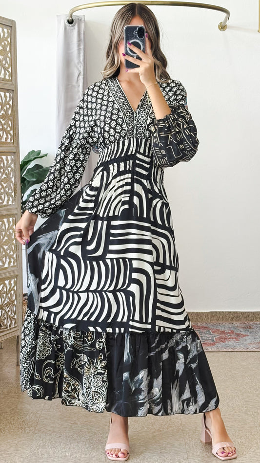 Ahvi Patchwork Maxi Dress